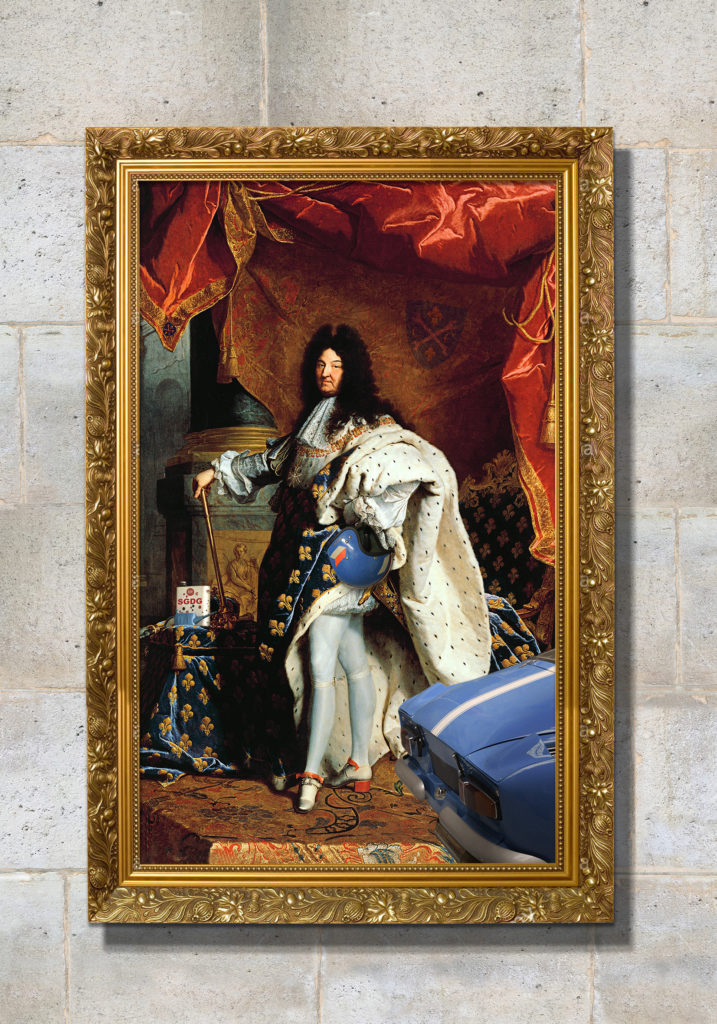 Tableau baroque l'Huile XIV et lustre